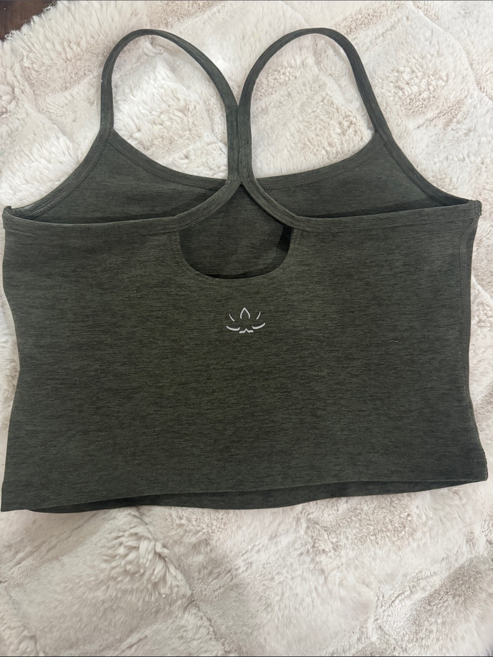 Beyond yoga army green Strappy Cropped Tank/sports bra - Picture 2 of 3